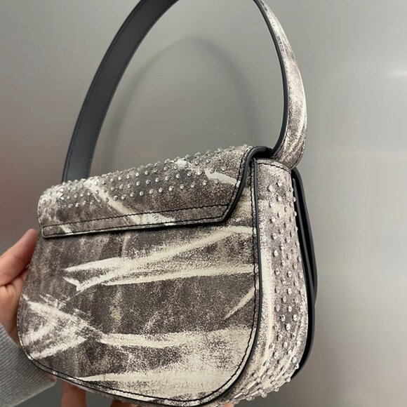 Diesel Grey Diamond Shoulder Bag - Picture 3 of 5